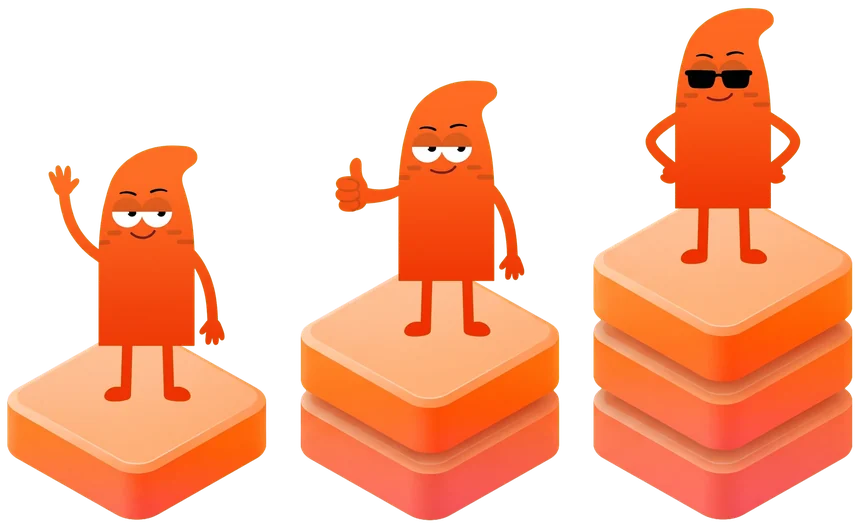 Three creator levels: new, confirmed and pro